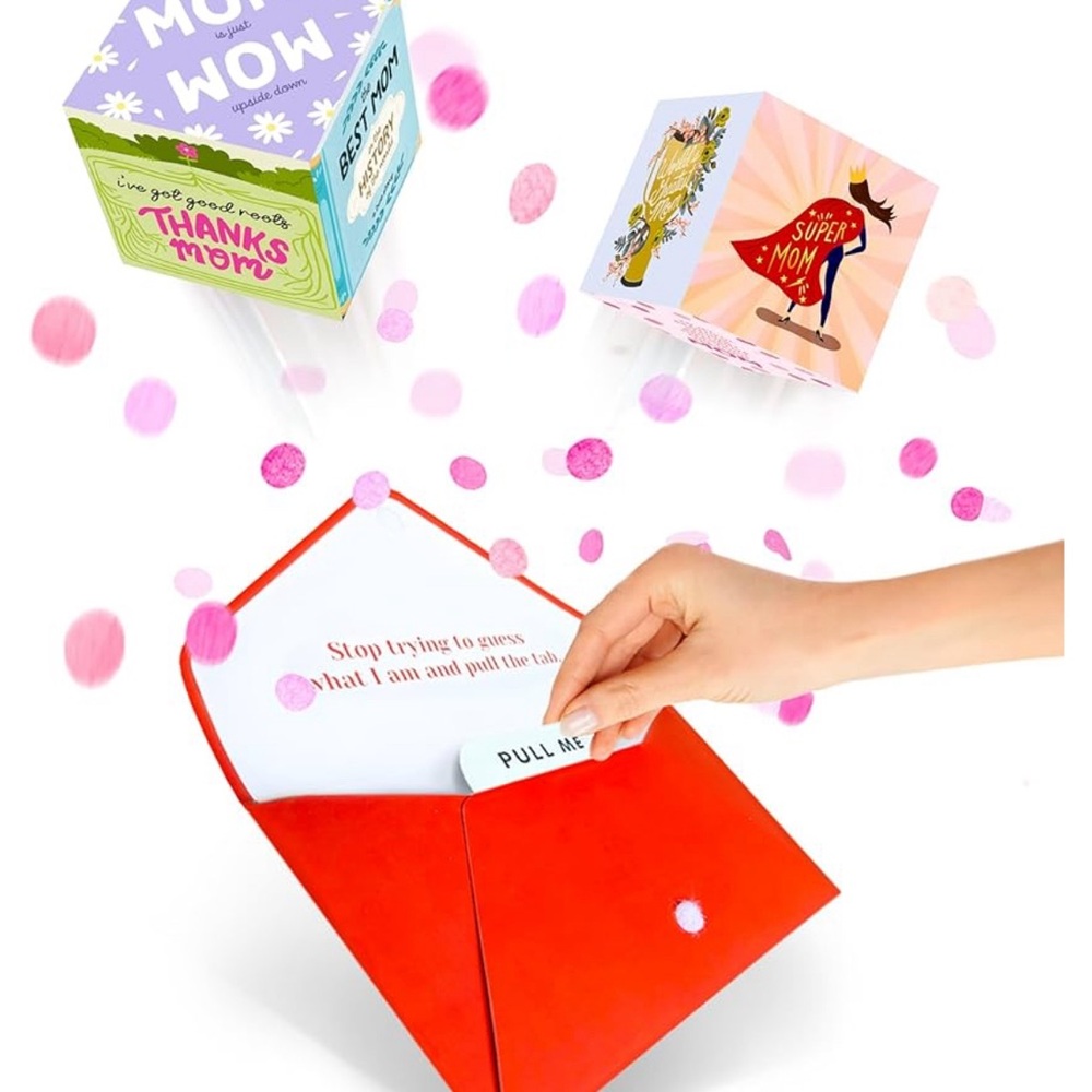Make It Mine Pop Up Mothers Day 3D Greeting Card Surprise Confetti Explosion